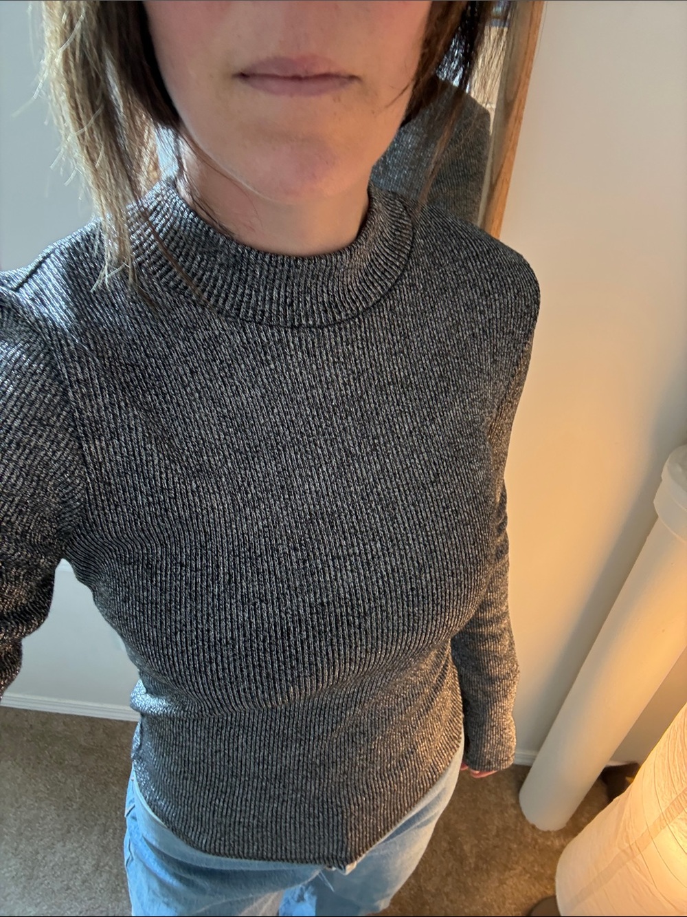 Women’s Zara Silver Mock Neck